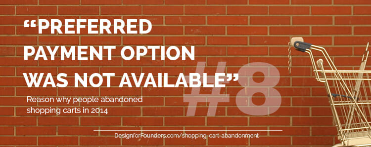 Preferred payment option was not available