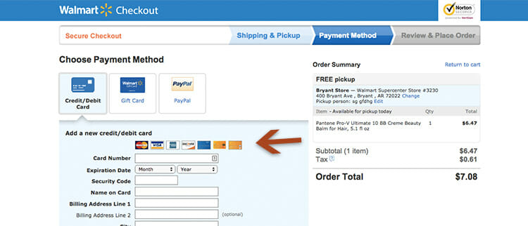 Walmart offers a wide variety of payment options