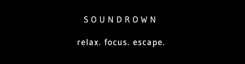 Sounddrown displays their logo with a simple animation while the app loads.