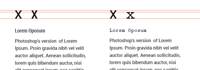 x-height can help you determine if two fonts go well together
