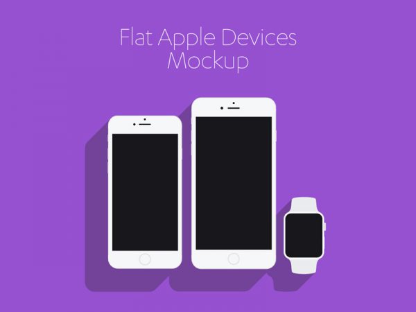 Flat Apple Devices Mockup, phone, Apple