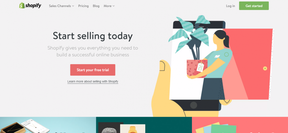 Shopify, webpage, selling