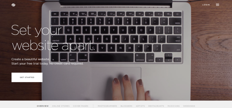 Squarespace, webpage, fingers, computer, keyboard