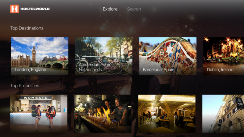 Hostelworld, webpage