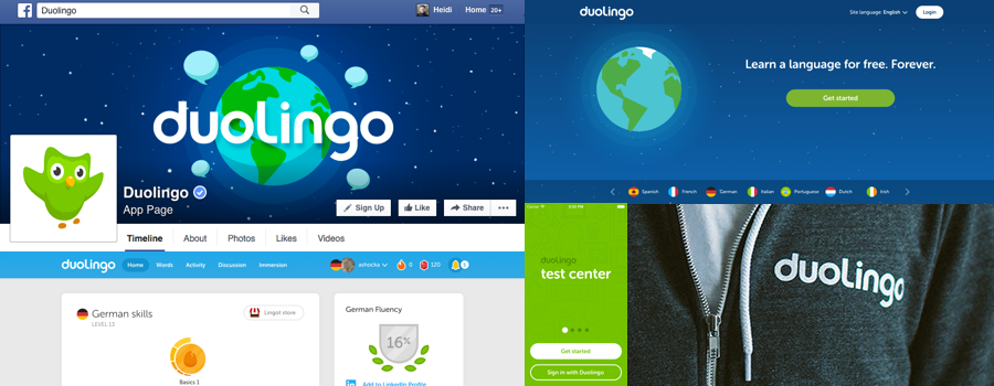 Duolingo, web design tips
