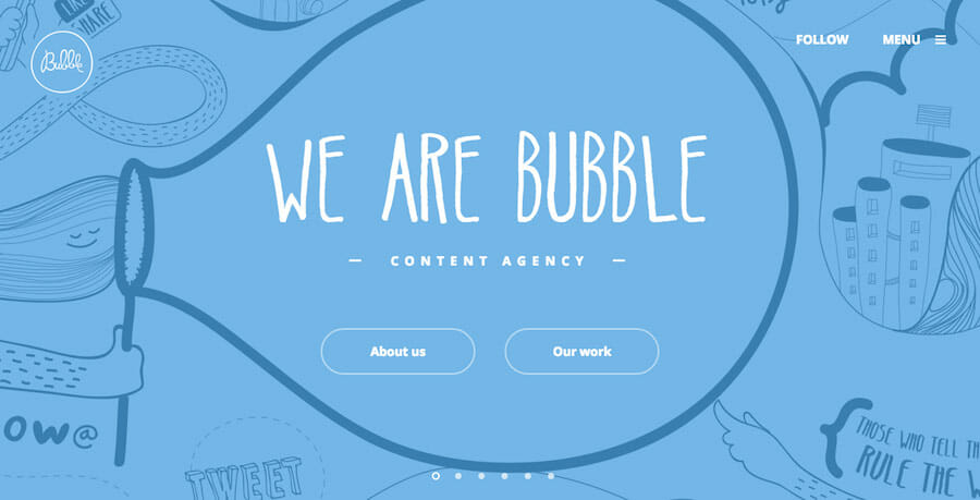 Follow Bubble website design inspiration