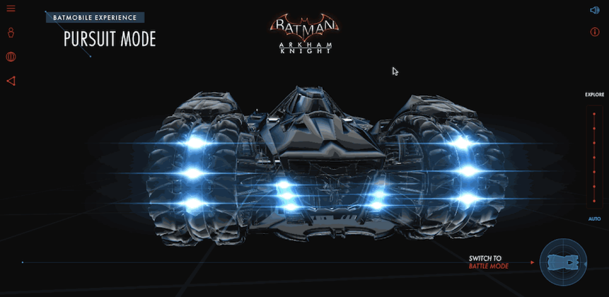 Batman Arkham Knight, website design inspiration