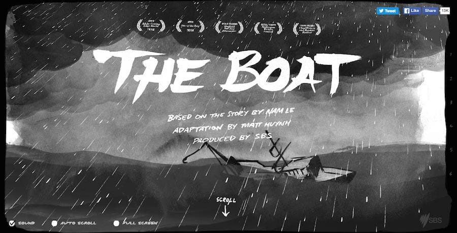 The boat, website design inspiration