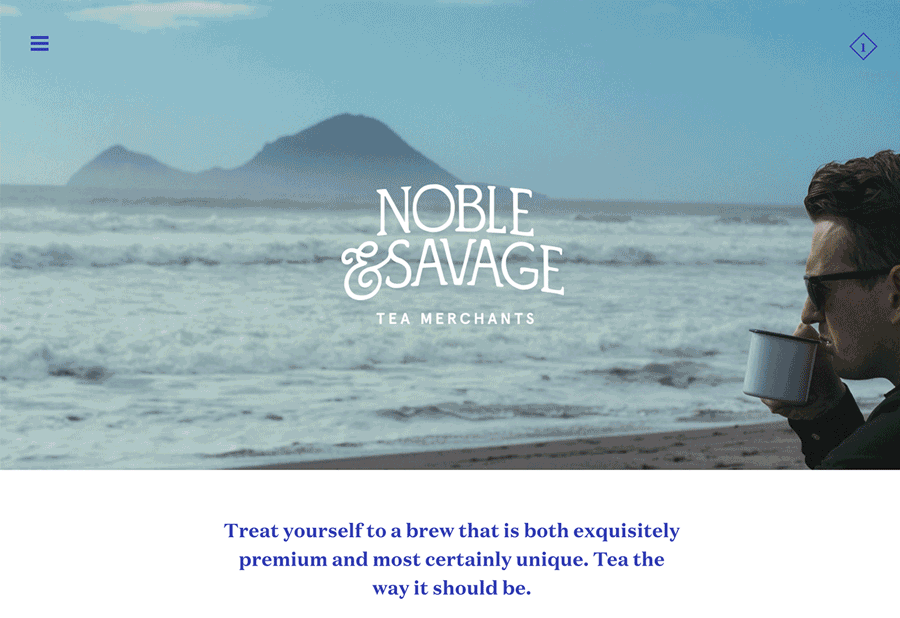 Noble & Savage, ecommerce site design inspiration