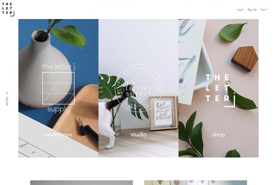 The Letter J Supply, ecommerce site design inspiration